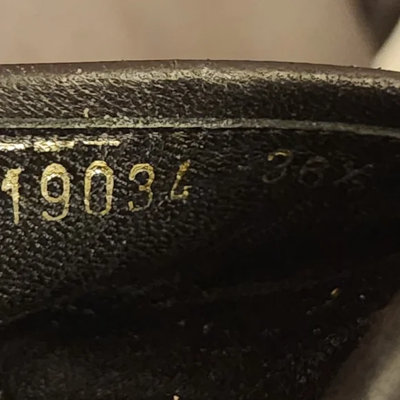 Escada Black Leather Heels with Gold Accent - Picture 12 of 12